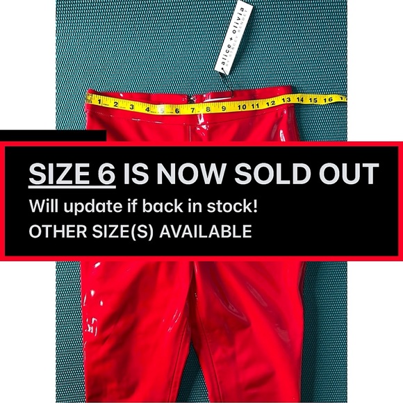 Alice + Olivia Maddox Red Vegan Leather Legging Pant - Picture 9 of 15